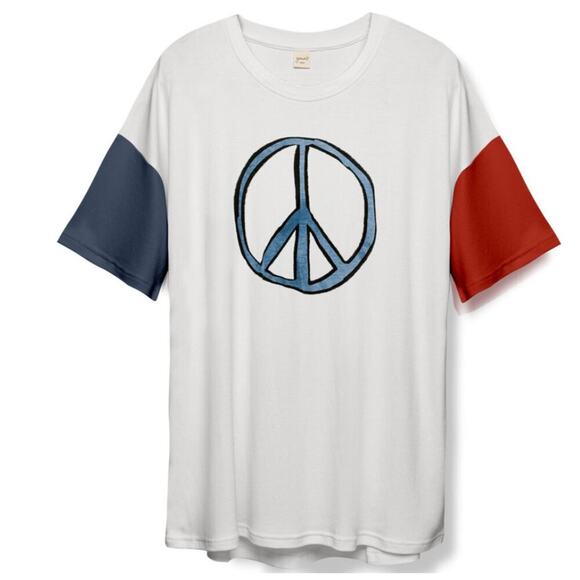 Goumi Oversized Unisex Adult Tee, Peace - T-Shirts NWT XS-S - Picture 1 of 2